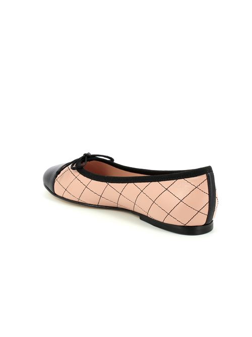 ballerina trapuntata in pelle cipria e nera IL BORGO FIRENZE | G22-1X
